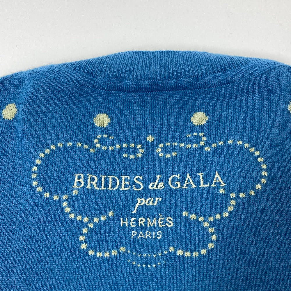 HERMES knit Cashmere, Cotton blue Short sleeve Brid Dougala Women 34 Used