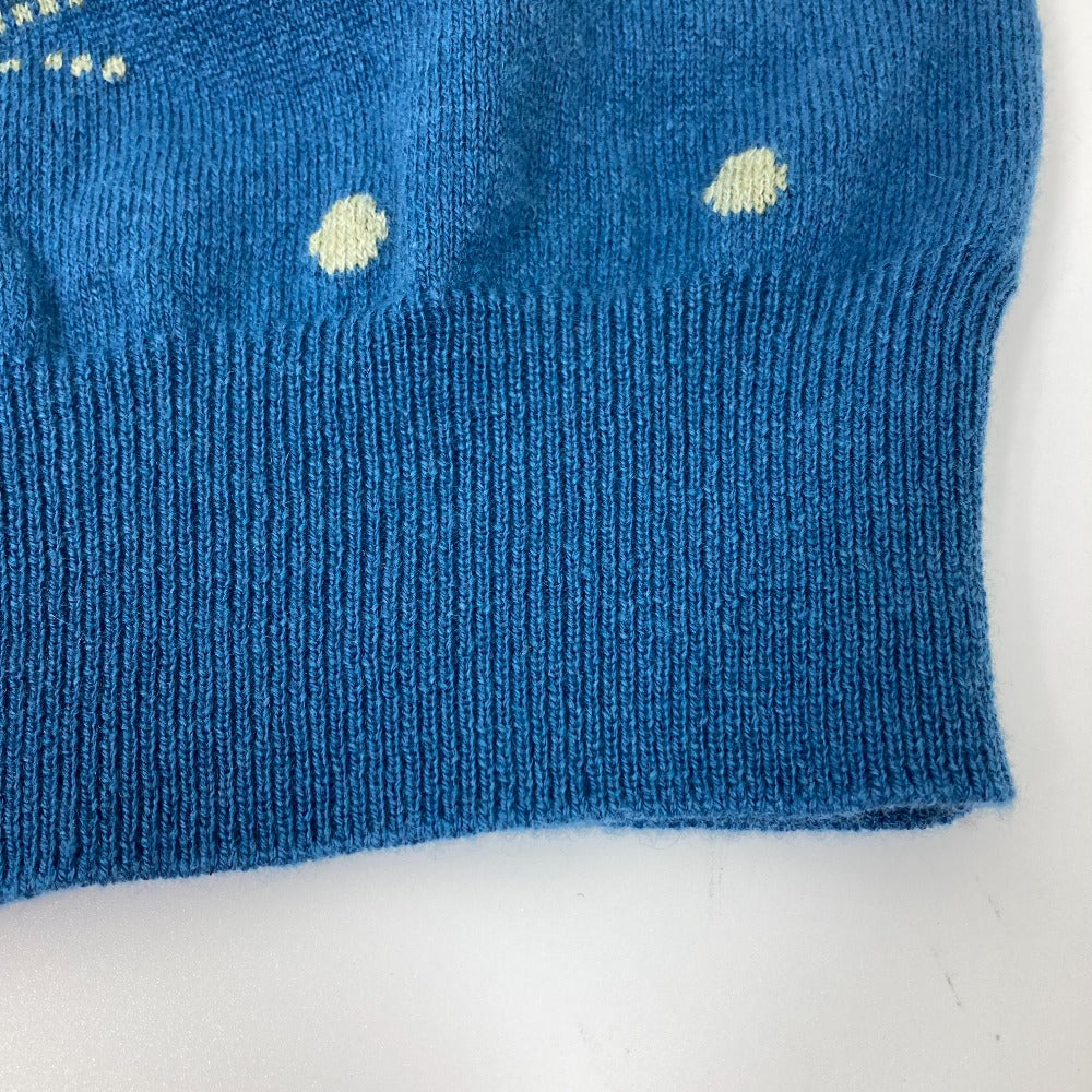 HERMES knit Cashmere, Cotton blue Short sleeve Brid Dougala Women 34 Used