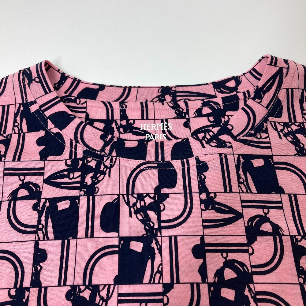 HERMES Short sleeve T-shirt cotton pink apparel short sleeves Brides de Gala en Desolde Women 36 Used