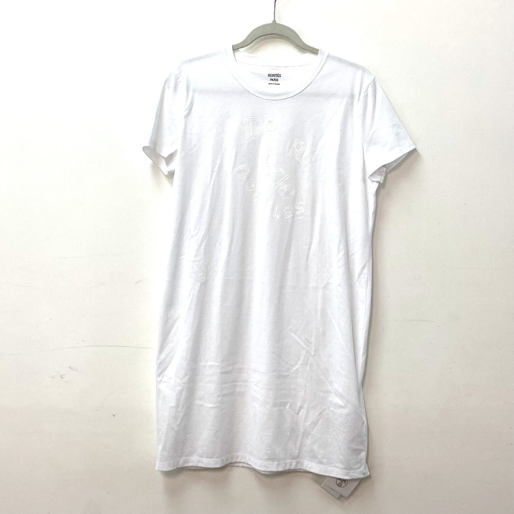 HERMES one piece cotton white apparel De Re Boucle Women 42 Used