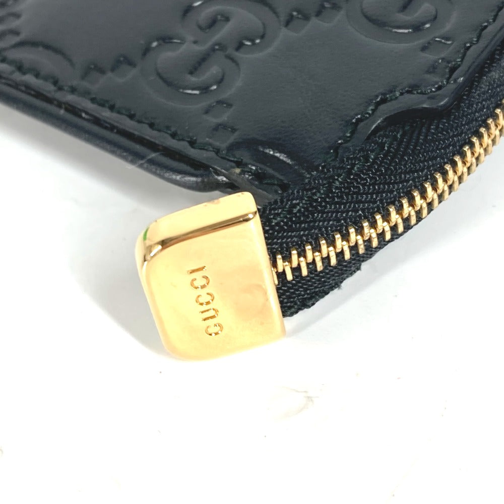 GUCCI Coin case 447964 Sima leather black Wallet Coin Pocket Guccisima GG mens Used
