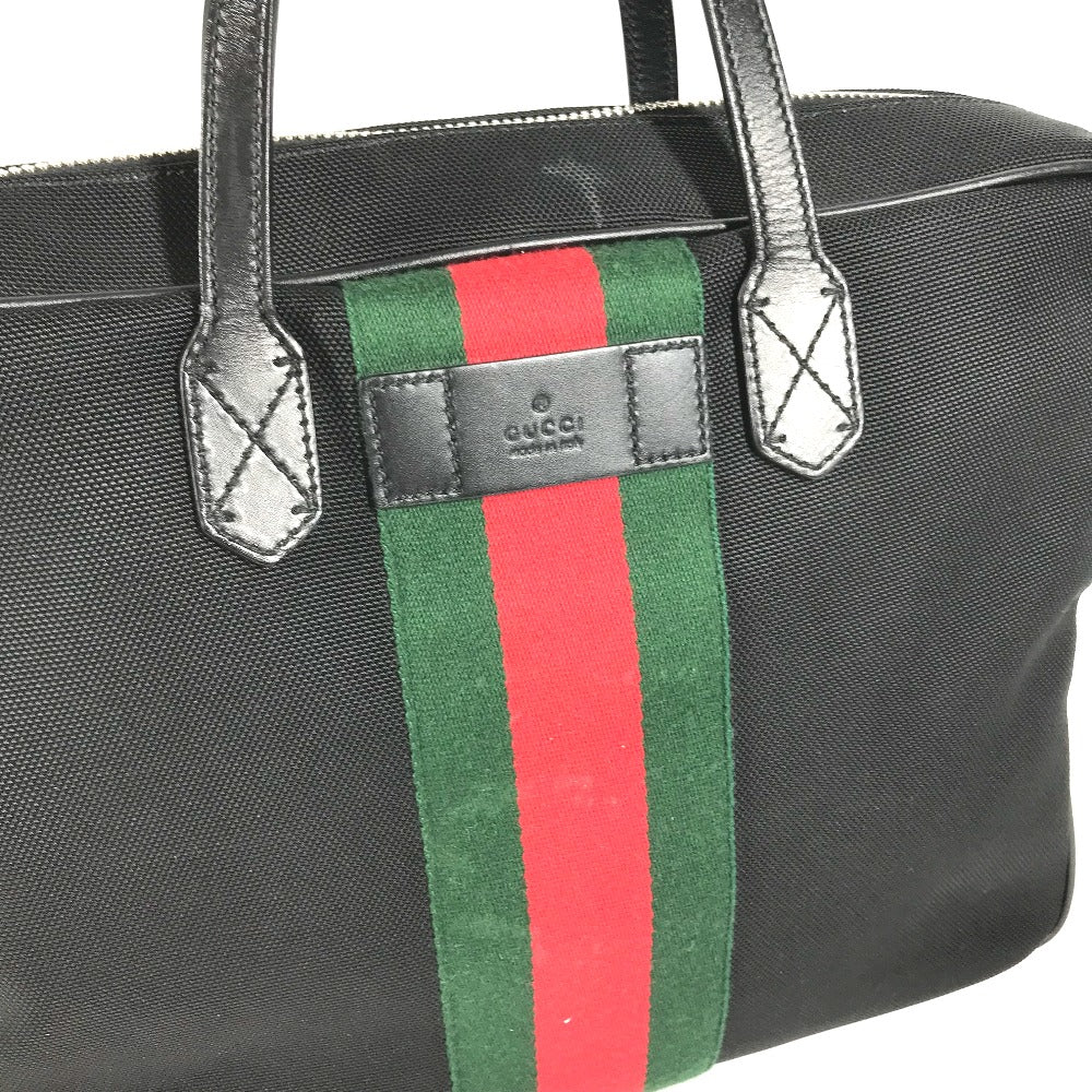 GUCCI Tote Bag 630922 Leather / canvas black Sherry line Business bag Women Used