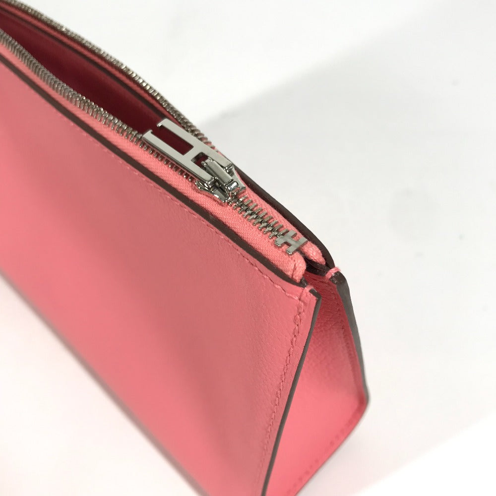 HERMES Pouch Evercolor pink Makeup pouch Zip Angor PM Women Used