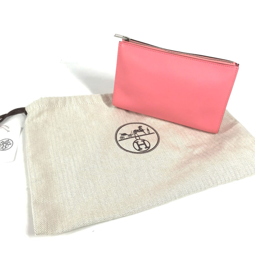 HERMES Pouch Evercolor pink Makeup pouch Zip Angor PM Women Used