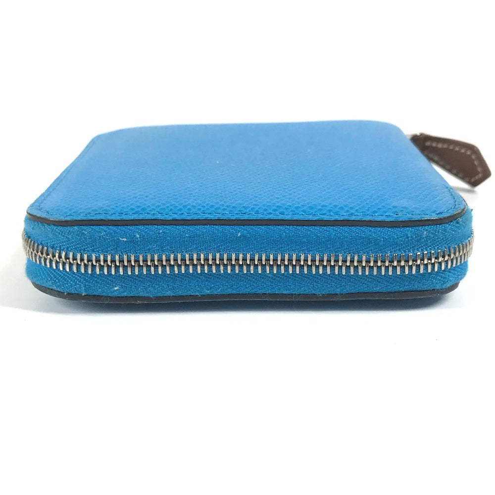 HERMES Folded wallet Epsom blue Compact wallet Azap compact silk in Women Used