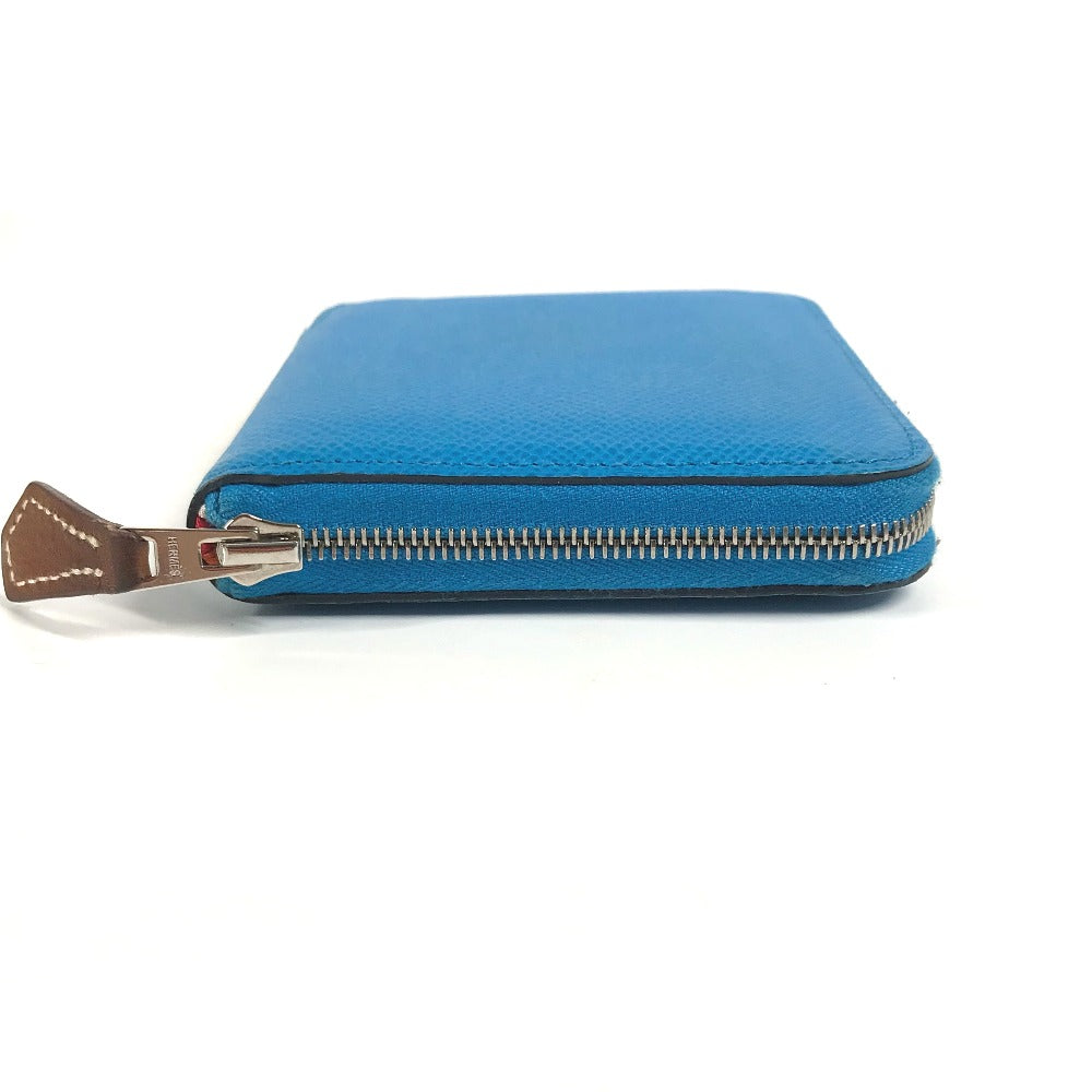 HERMES Folded wallet Epsom blue Compact wallet Azap compact silk in Women Used