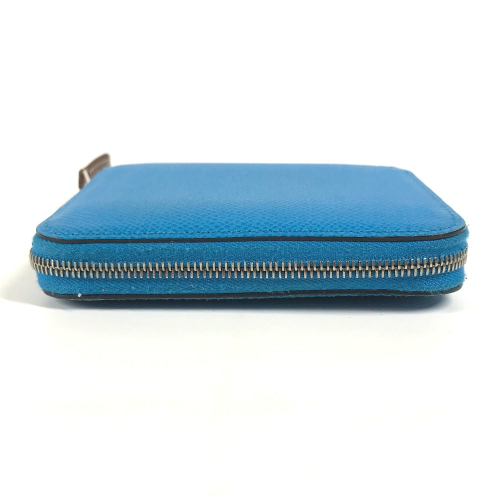 HERMES Folded wallet Epsom blue Compact wallet Azap compact silk in Women Used