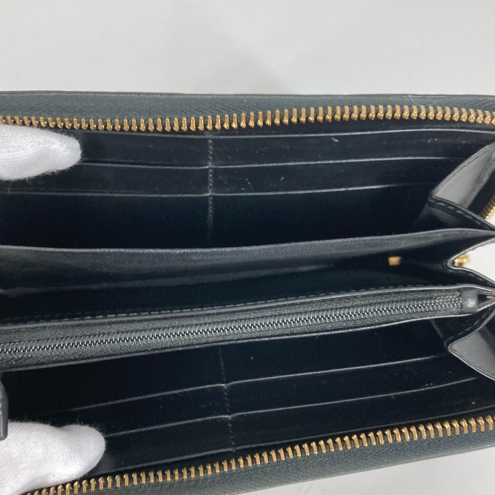 GUCCI Long Wallet Purse 409342 Sima leather black Guccisima GG Interlocking G mens Used