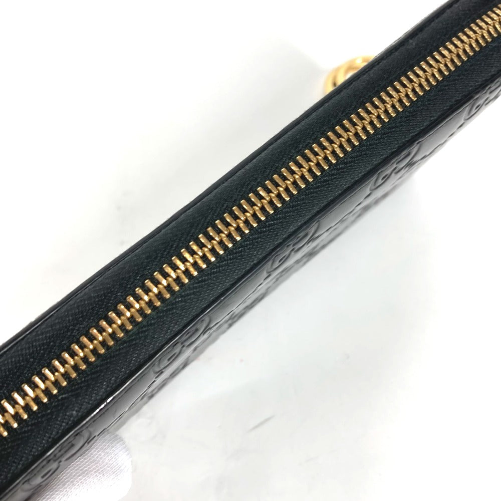 GUCCI Long Wallet Purse 409342 Sima leather black Guccisima GG Interlocking G mens Used