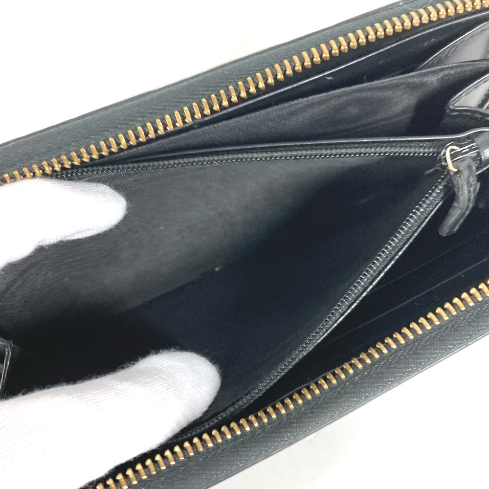 GUCCI Long Wallet Purse 409342 Sima leather black Guccisima GG Interlocking G mens Used