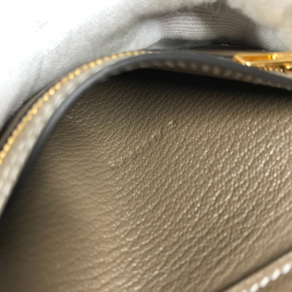 HERMES Trifold wallet Shave Gold Metal Bearn combine