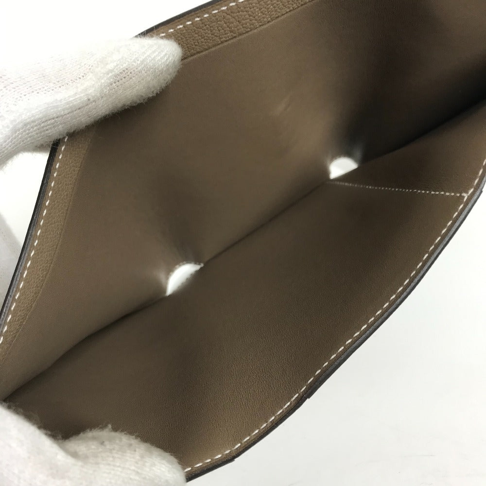 HERMES Trifold wallet Shave Gold Metal Bearn combine