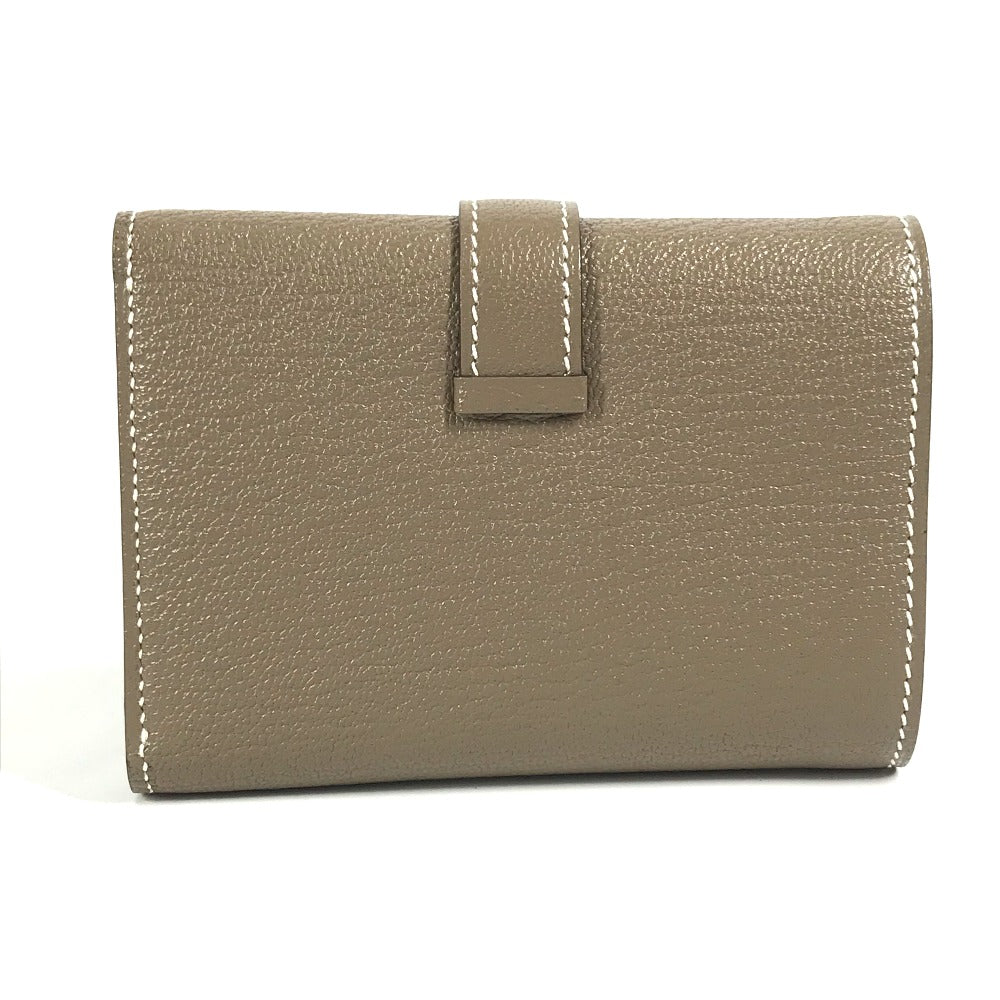 HERMES Trifold wallet Shave Gold Metal Bearn combine
