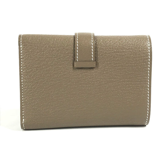 HERMES Trifold wallet Shave Gold Metal Bearn combine