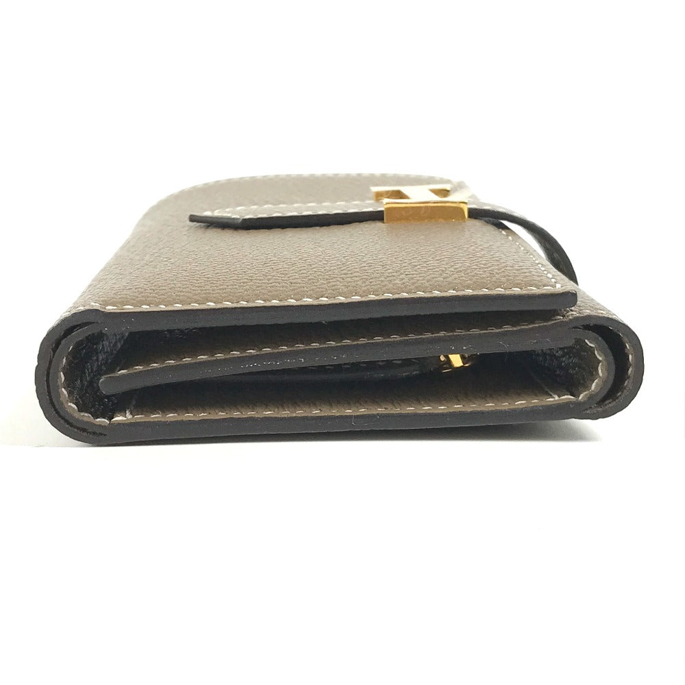 HERMES Trifold wallet Shave Gold Metal Bearn combine
