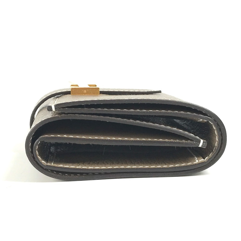 HERMES Trifold wallet Shave Gold Metal Bearn combine