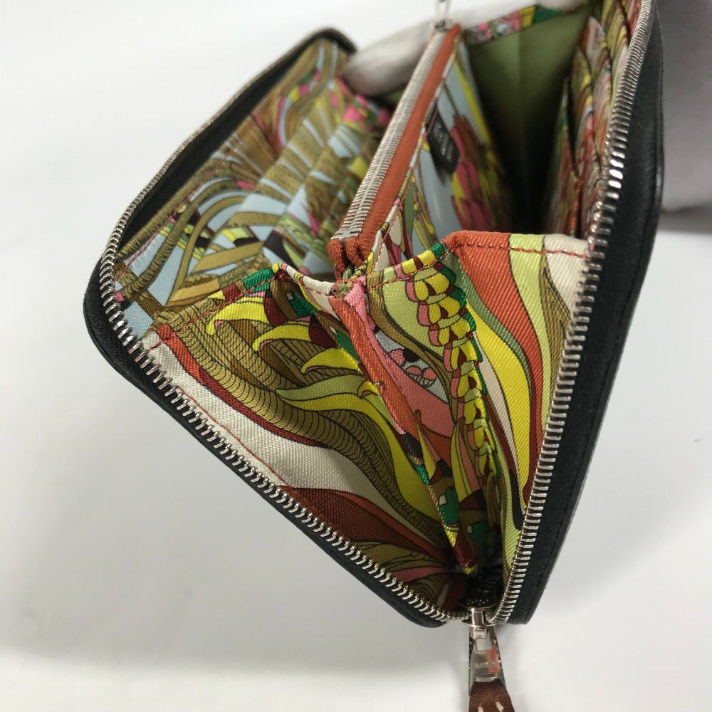 HERMES Long Wallet Purse Epsom black Long wallet Azap Long Silk Inn Women Used