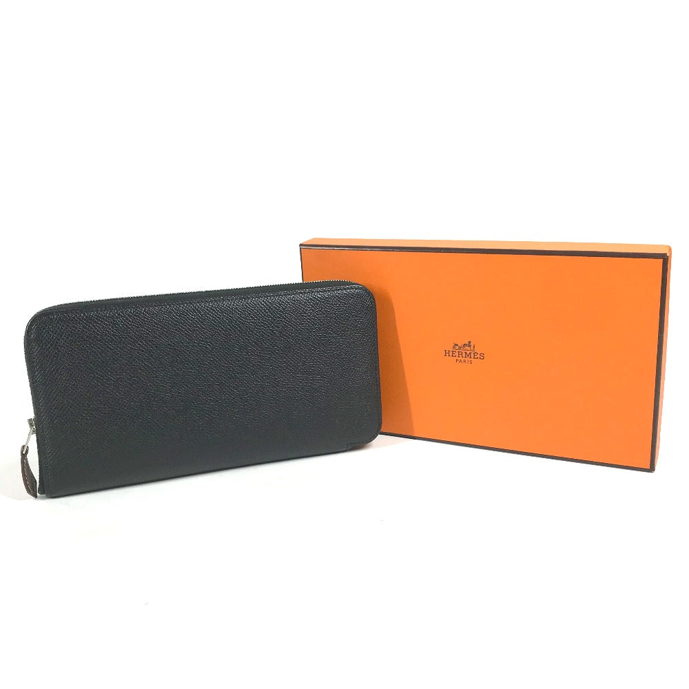 HERMES Long Wallet Purse Epsom black Long wallet Azap Long Silk Inn Women Used
