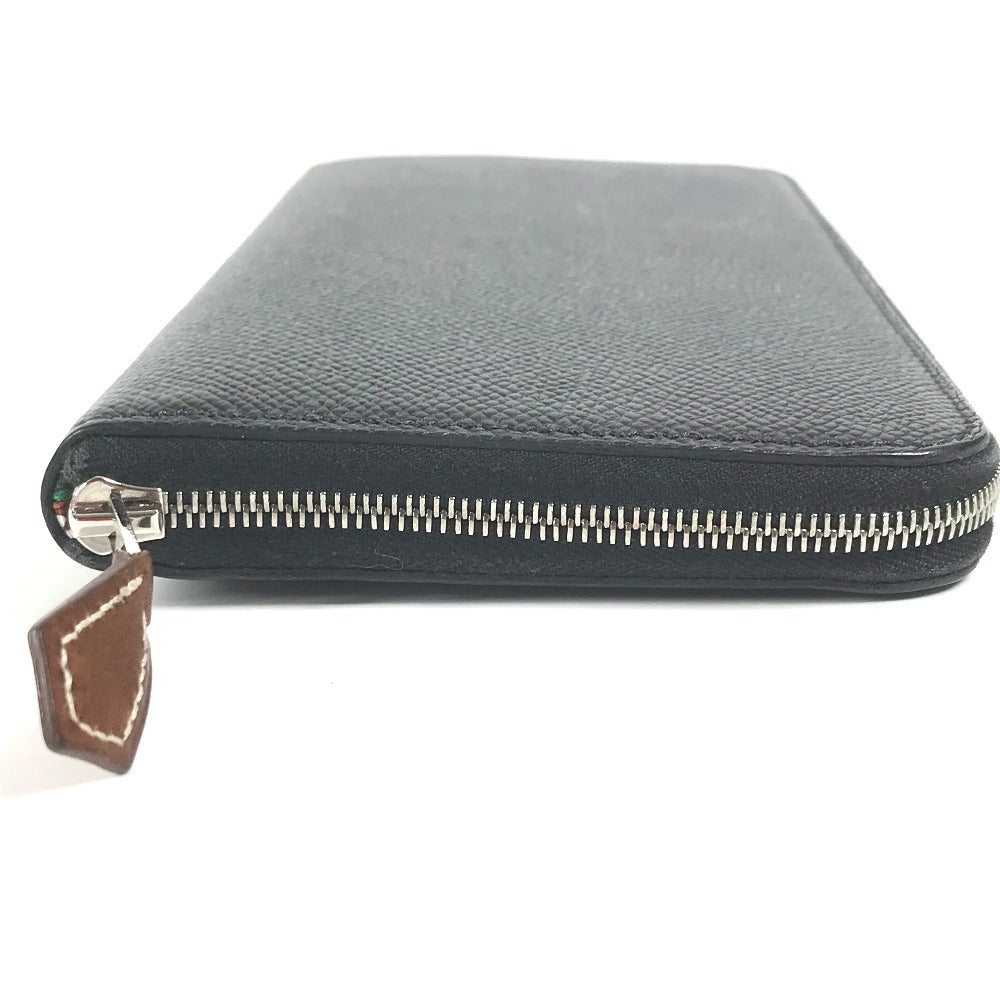 HERMES Long Wallet Purse Epsom black Long wallet Azap Long Silk Inn Women Used