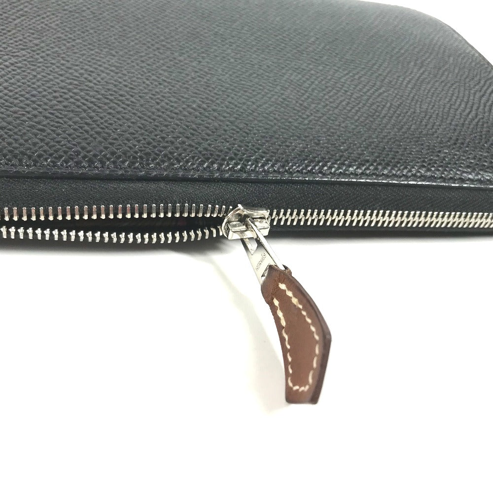 HERMES Long Wallet Purse Epsom black Long wallet Azap Long Silk Inn Women Used