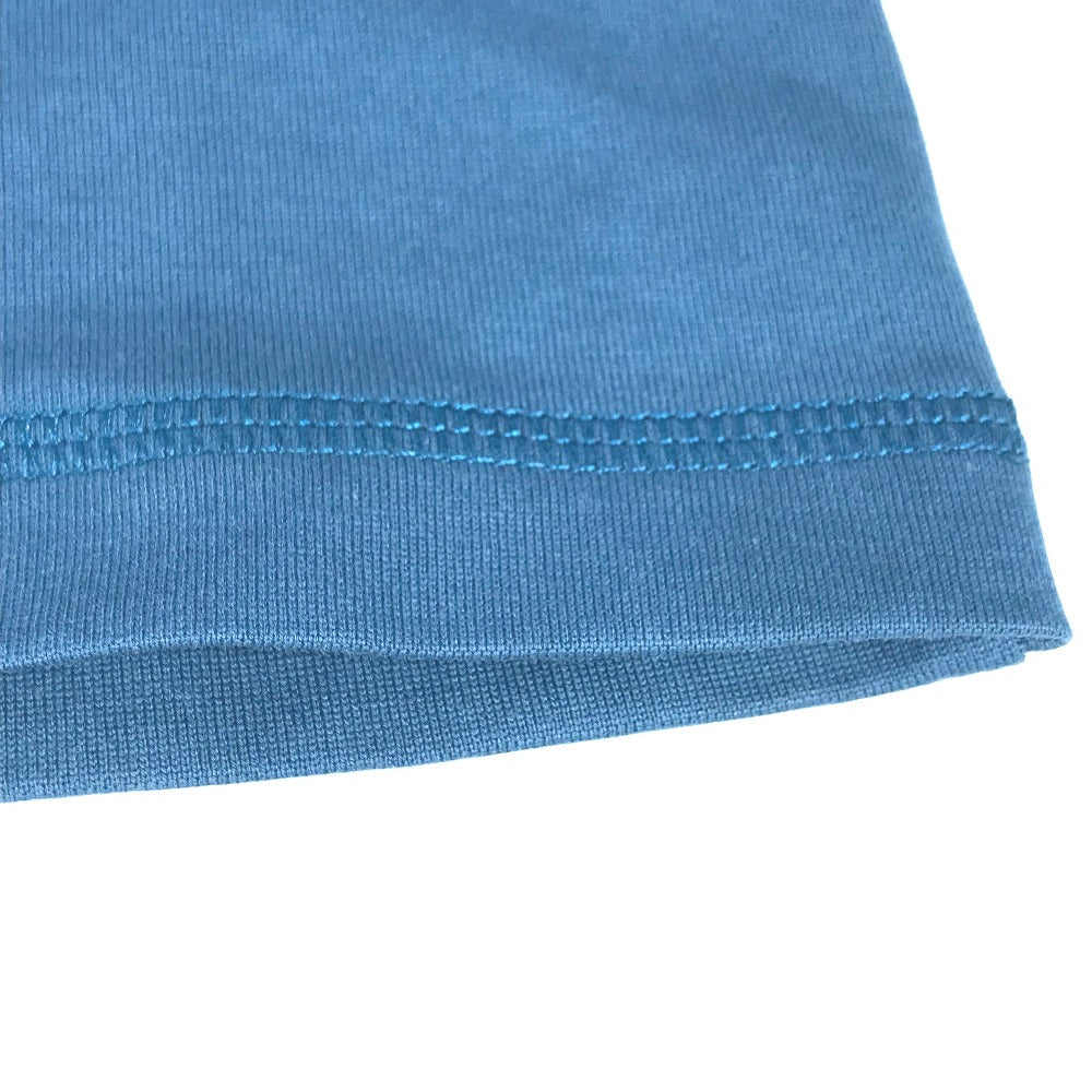 HERMES Short sleeve T-shirt cotton blue apparel tops short sleeves embroidered pocket Women 34 Used
