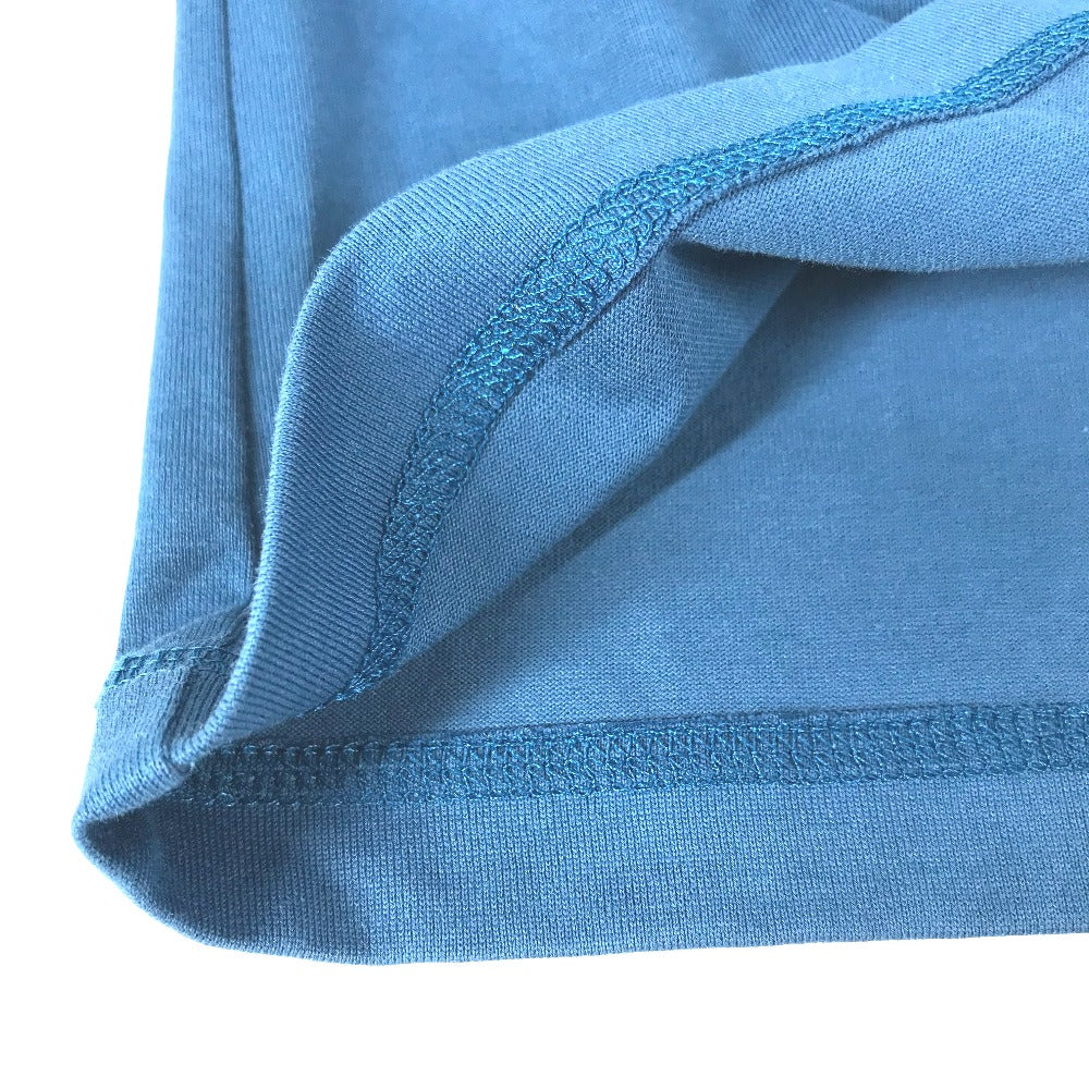 HERMES Short sleeve T-shirt cotton blue apparel tops short sleeves embroidered pocket Women 34 Used