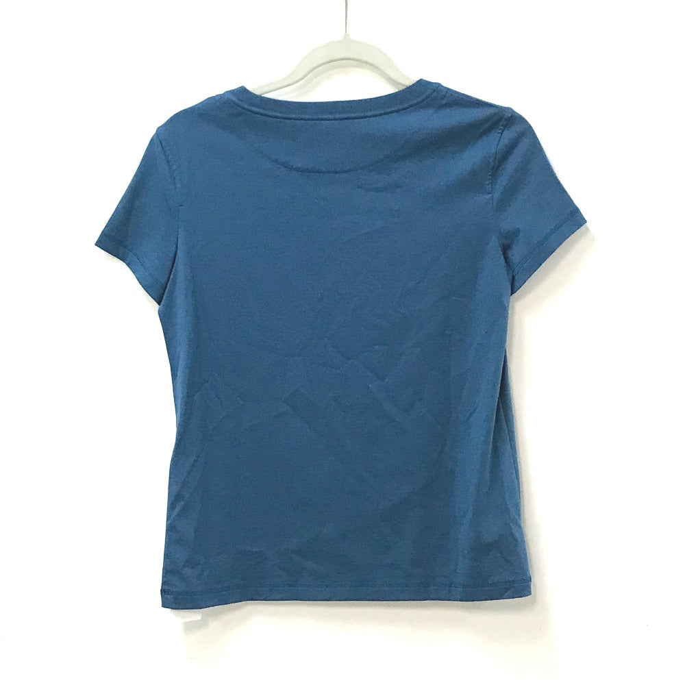 HERMES Short sleeve T-shirt cotton blue apparel tops short sleeves embroidered pocket Women 34 Used