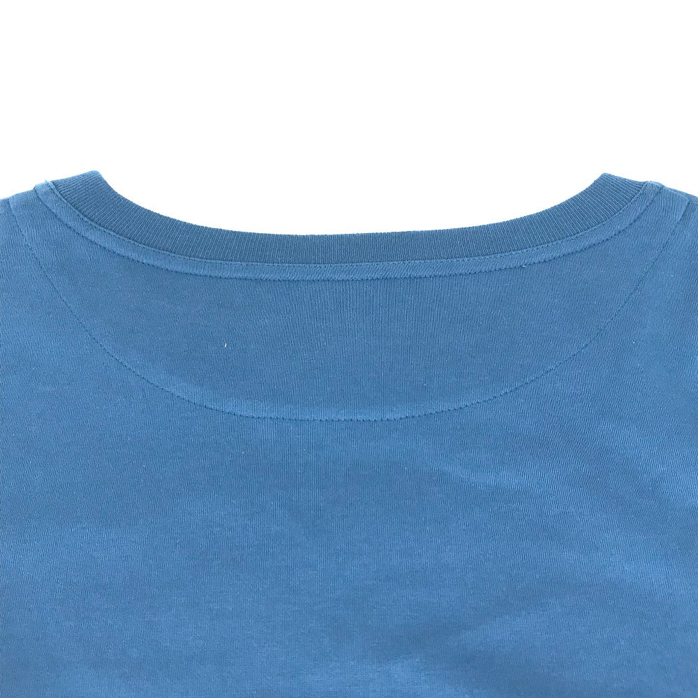 HERMES Short sleeve T-shirt cotton blue apparel tops short sleeves embroidered pocket Women 34 Used