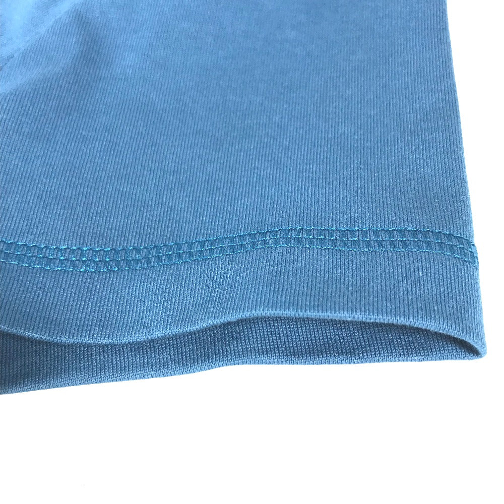 HERMES Short sleeve T-shirt cotton blue apparel tops short sleeves embroidered pocket Women 34 Used