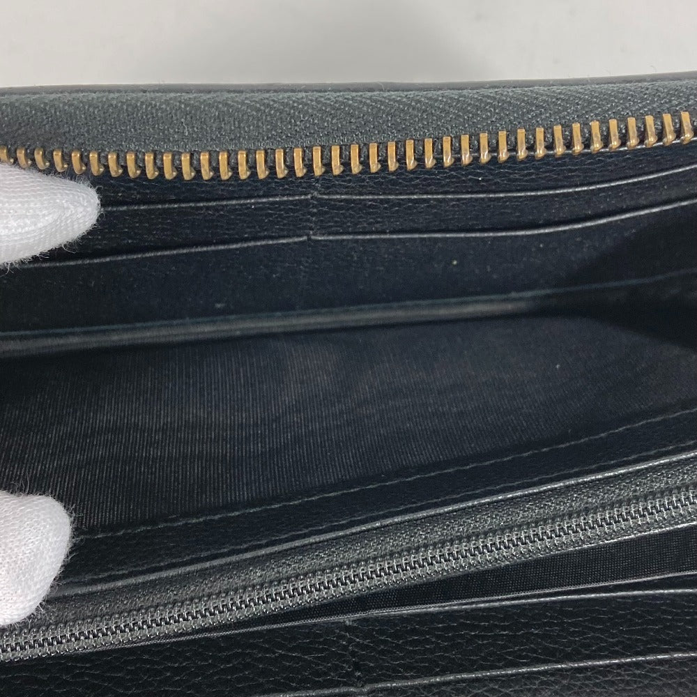 GUCCI Long Wallet Purse 496317 leather black logo mens Used