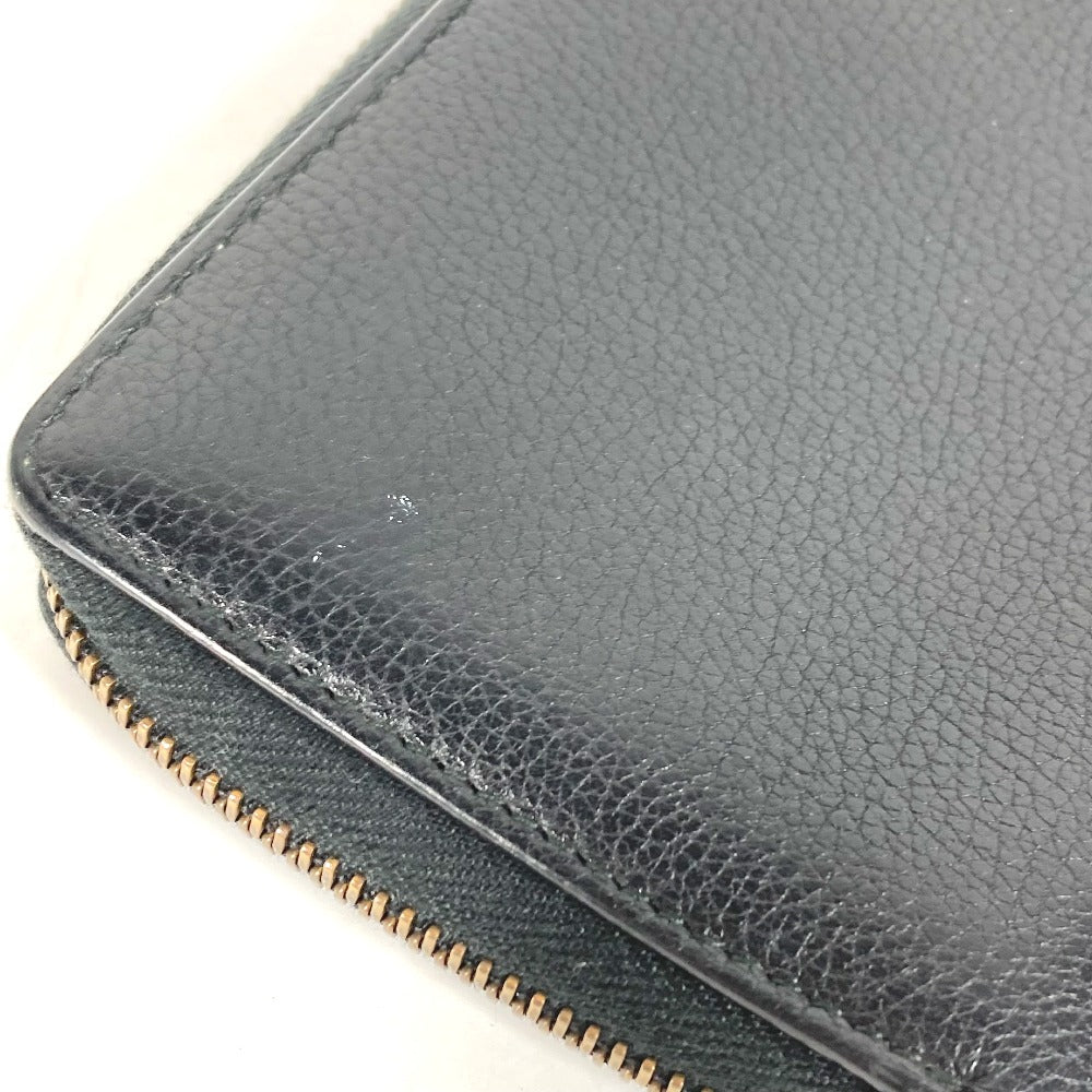 GUCCI Long Wallet Purse 496317 leather black logo mens Used