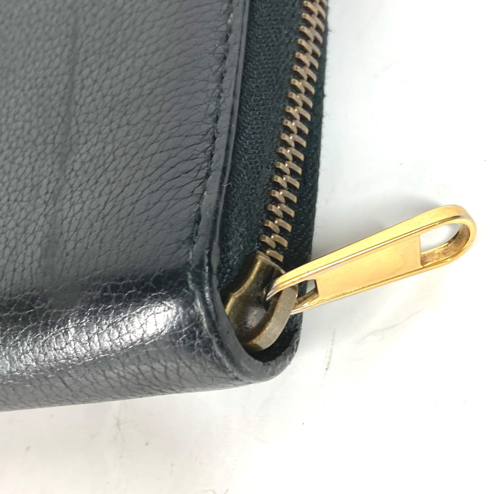 GUCCI Long Wallet Purse 496317 leather black logo mens Used
