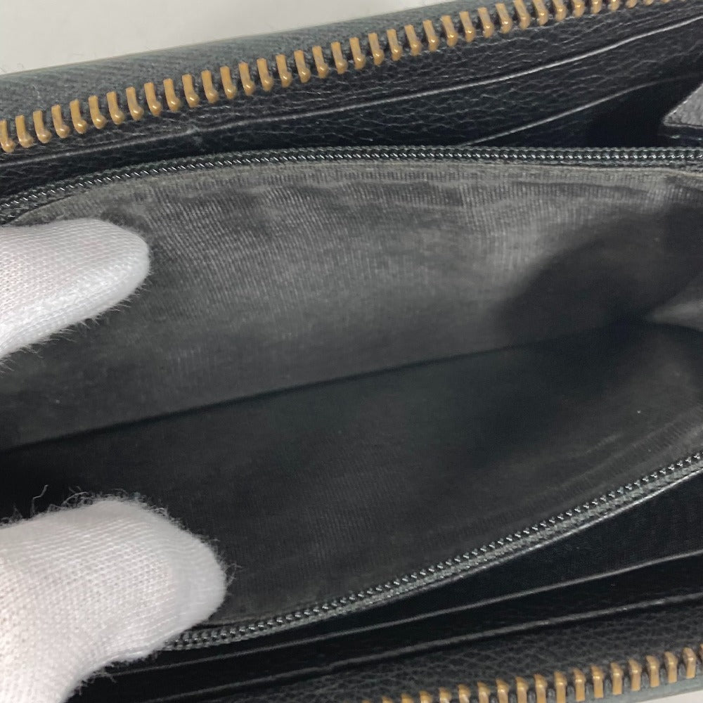 GUCCI Long Wallet Purse 496317 leather black logo mens Used