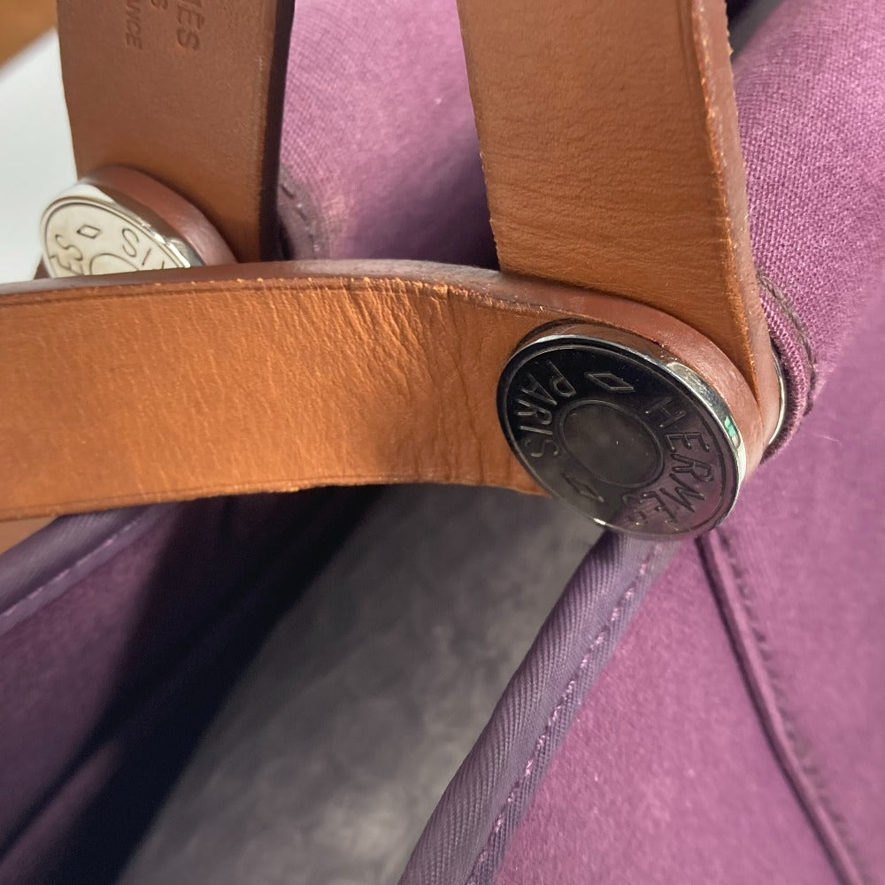 HERMES Tote Bag Leather / canvas purple Kabak Elan PM Women Used
