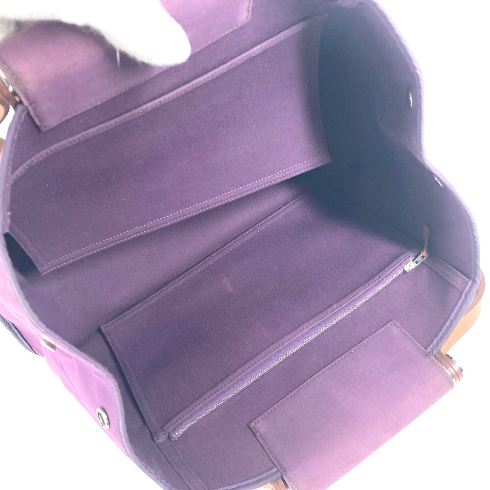 HERMES Tote Bag Leather / canvas purple Kabak Elan PM Women Used
