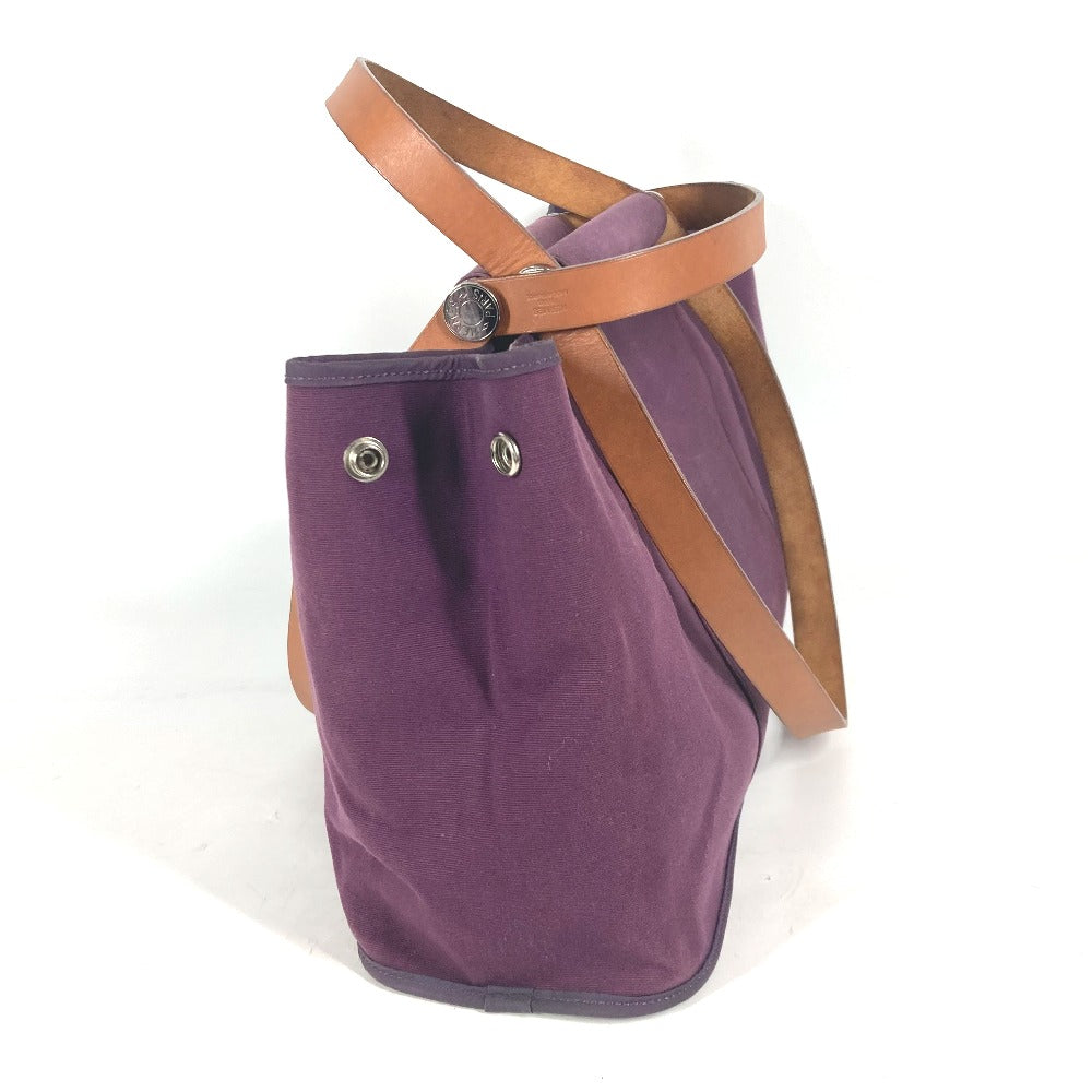 HERMES Tote Bag Leather / canvas purple Kabak Elan PM Women Used