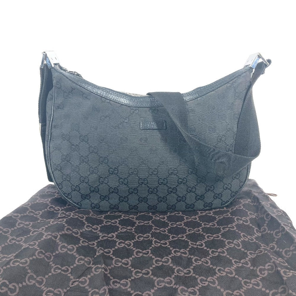 GUCCI Shoulder Bag 122790 GG canvas / leather black GG mens Used