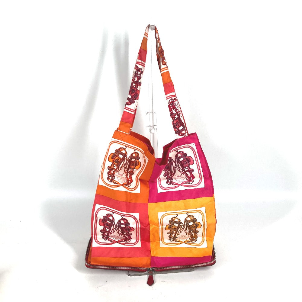 HERMES Handbag Buffel skipper Red Bags Eco Bags Folding Silky pop Women Used