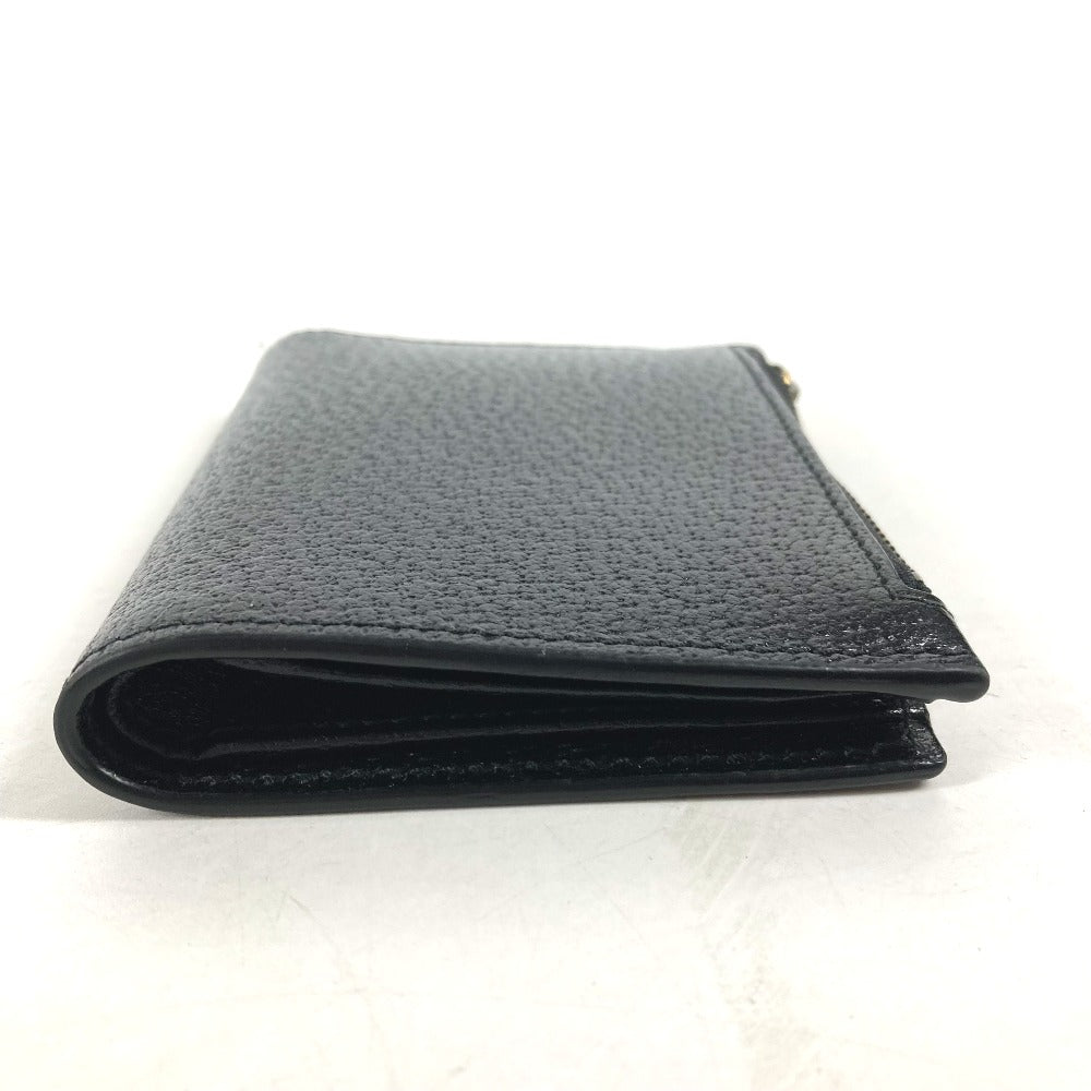 GUCCI Folded wallet 760223 leather black Double G Long Wallet Women Used