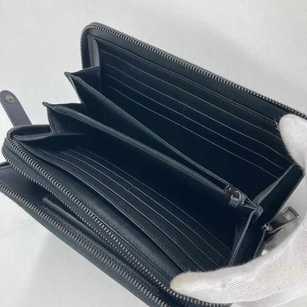 GUCCI Long Wallet Purse 395708�@ GG Supreme canvas, leather black handbag bag GG Supreme Travel Case mens Used