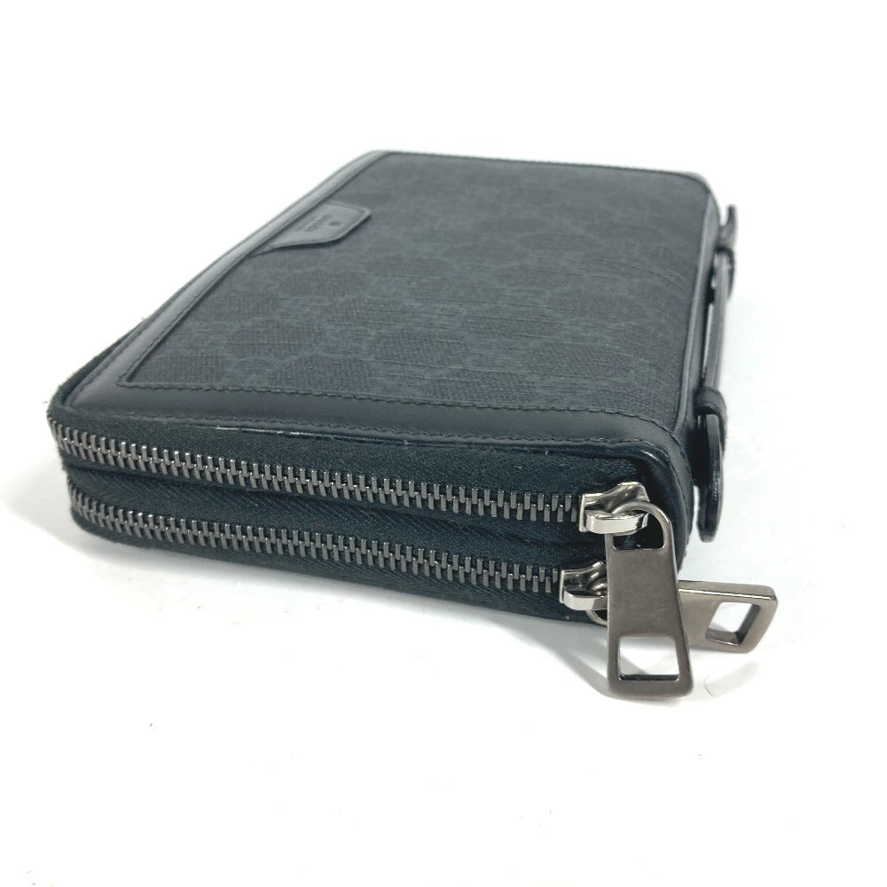 GUCCI Long Wallet Purse 395708�@ GG Supreme canvas, leather black handbag bag GG Supreme Travel Case mens Used