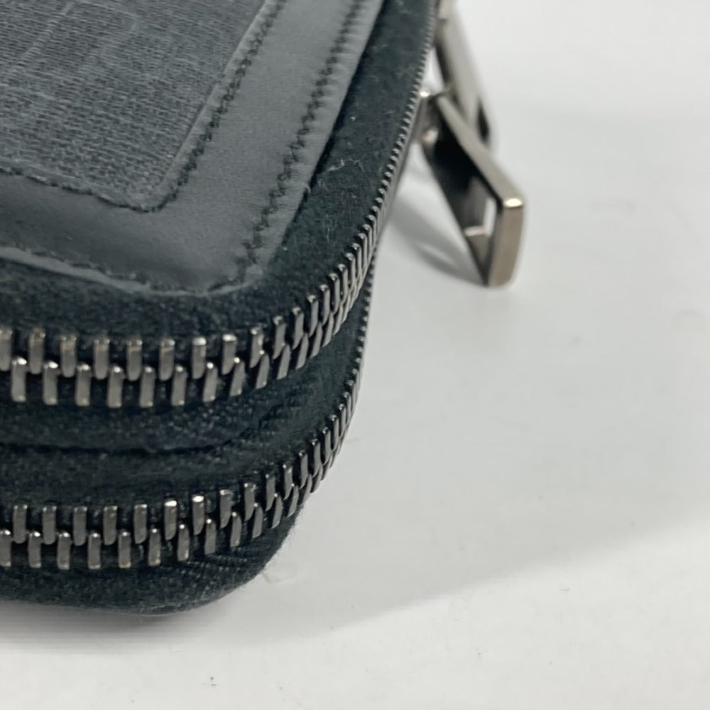 GUCCI Long Wallet Purse 395708�@ GG Supreme canvas, leather black handbag bag GG Supreme Travel Case mens Used