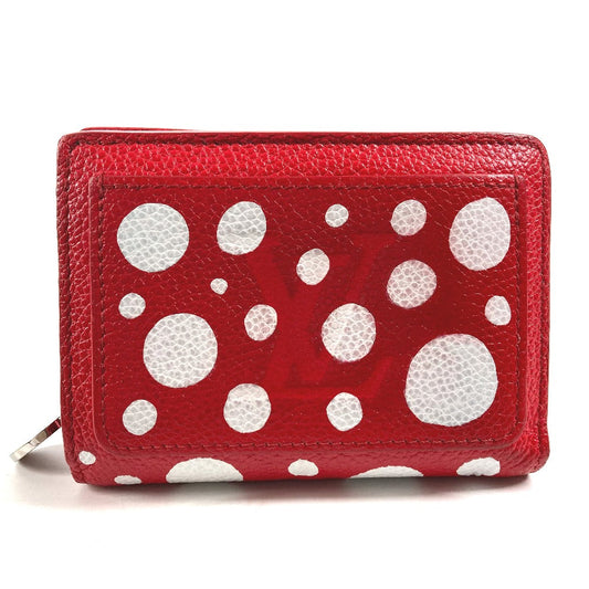 LOUIS VUITTON Folded wallet M82103  leather Red Kusama Yayoi Collaboration LVxYK Portefeuille Claire
