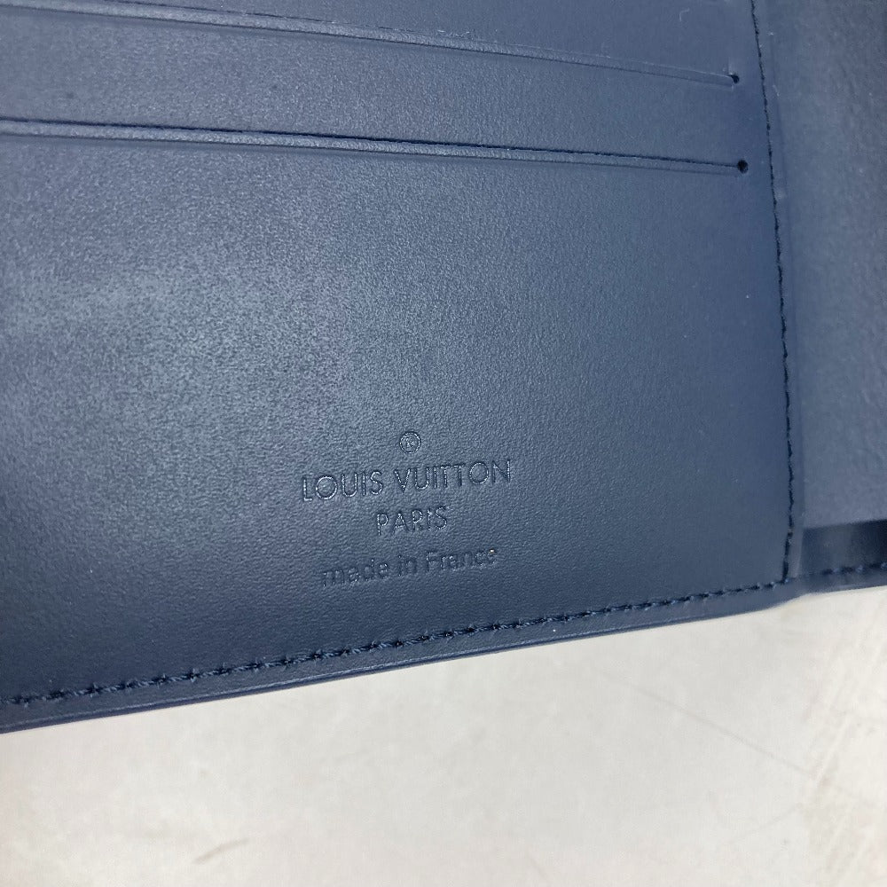 LOUIS VUITTON Folded wallet M81822 leather Navy LV Aero Portefeuille