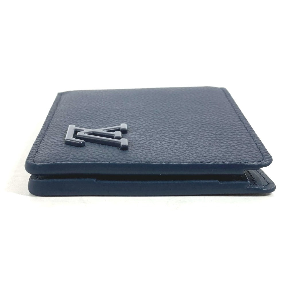 LOUIS VUITTON Folded wallet M81822 leather Navy LV Aero Portefeuille