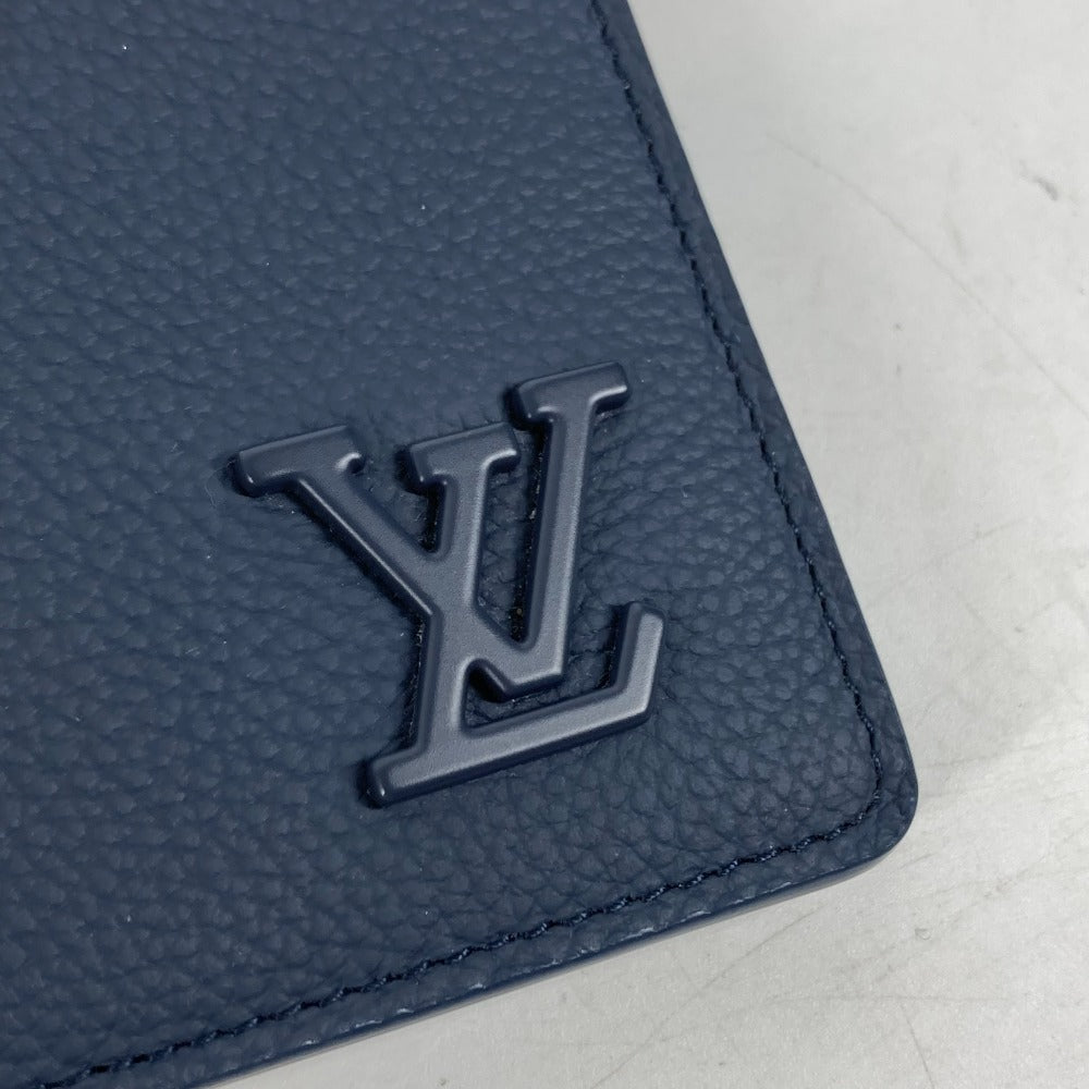 LOUIS VUITTON Folded wallet M81822 leather Navy LV Aero Portefeuille
