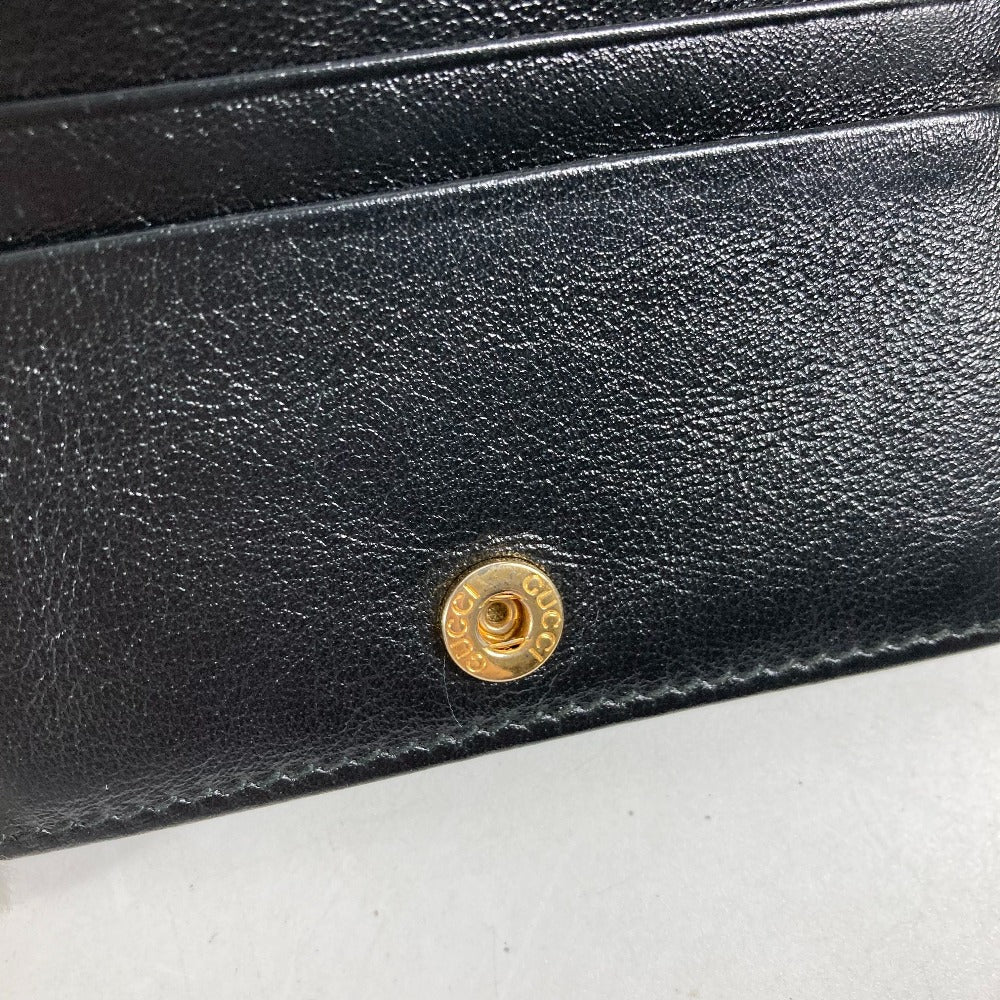 GUCCI Folded wallet 573790 leather black Rhinestone Sherry Line Raja Tiger Chain Wallet Tiger Women Used
