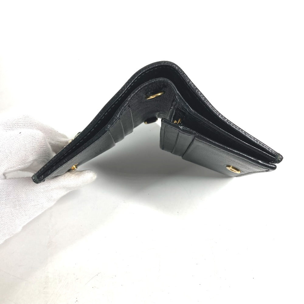 GUCCI Folded wallet 573790 leather black Rhinestone Sherry Line Raja Tiger Chain Wallet Tiger Women Used