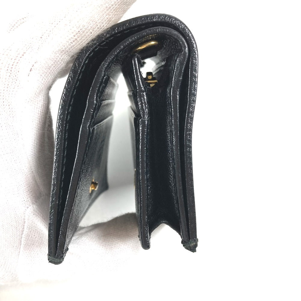 GUCCI Folded wallet 573790 leather black Rhinestone Sherry Line Raja Tiger Chain Wallet Tiger Women Used