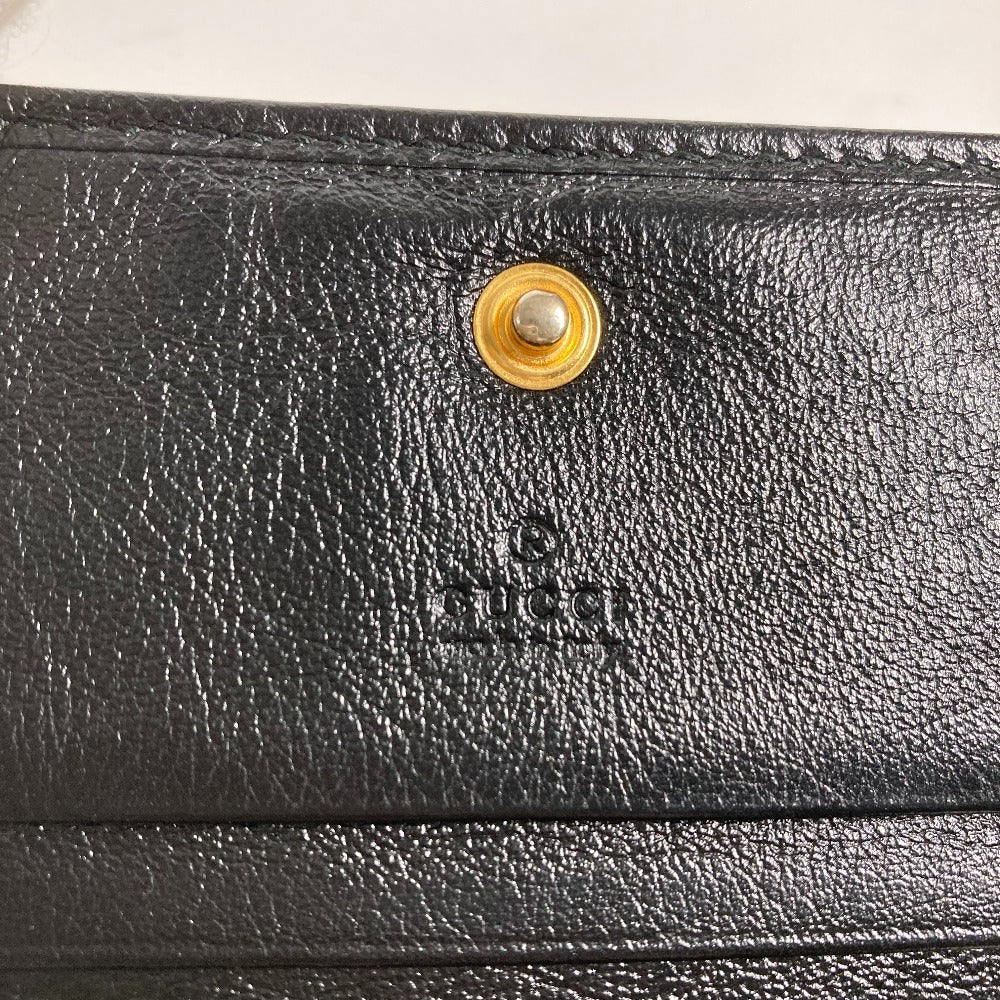 GUCCI Folded wallet 573790 leather black Rhinestone Sherry Line Raja Tiger Chain Wallet Tiger Women Used